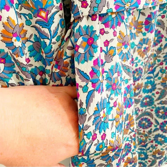 vintage • Schrader Sport long sleeve floral 1970s 1980s shirt dress • 16W - Picture 4 of 8